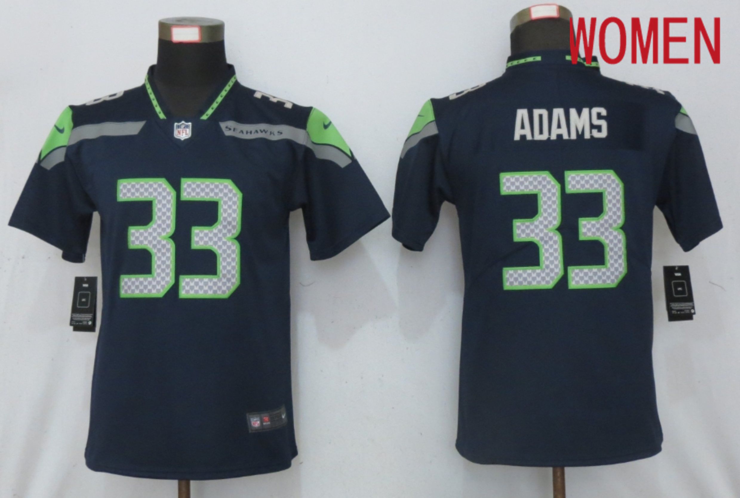 Women Seattle Seahawks #33 Adams Blue 2020 Vapor Untouchable Playe Nike NFL Jersey->cincinnati bengals->NFL Jersey